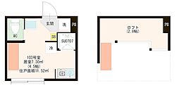 ハーモニーテラス江原町3 ワンルームの間取図画像