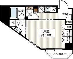アルテシモシリウス 1Kの間取図画像