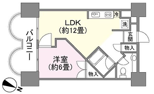 シーサイドサーフ御宿(1LDK) 11階の間取り