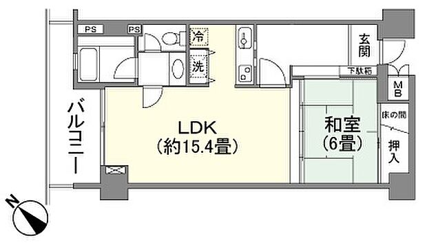 シーサイドリゾート南房総貴賓館(1LDK) 6階の間取り