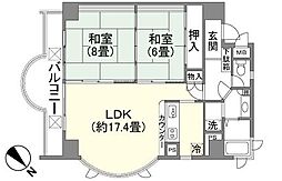 ブルースカイ勝浦 2LDKの間取図画像
