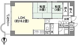 御宿シーハイツ 2LDKの間取図画像