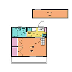 ローズアパート62番館 1階1Kの間取り