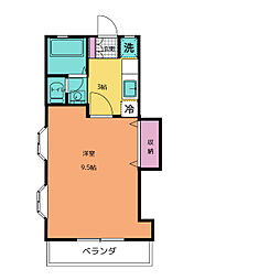 プチラフォーレ 2階1Kの間取り