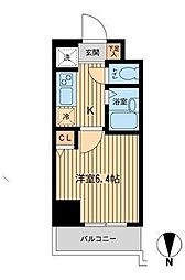 ドゥーエ浦安II 6階1Kの間取り
