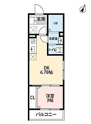 グロースフル南行徳 1階1DKの間取り