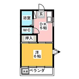 コーポレス石井 1階1DKの間取り