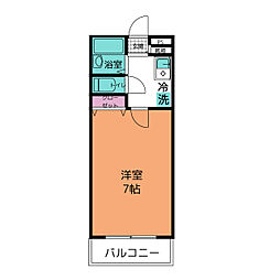 サン・ヒガシノ 1Kの間取図画像