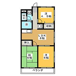 レジデンス富美浜 3LDKの間取図画像