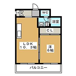 マンショングレート慶 1LDKの間取図画像