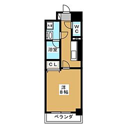フランシール 1Kの間取図画像