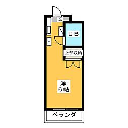 モア4 ワンルームの間取図画像