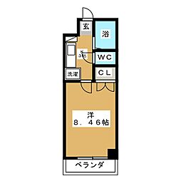 クレオ舞浜 1Kの間取図画像