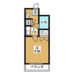 ダイニチ館F-1 1Kの間取図画像