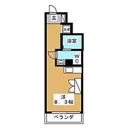 casa.Y ワンルームの間取図画像