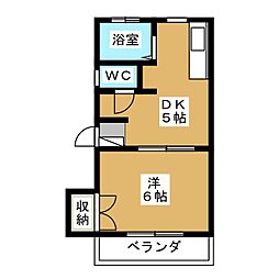 みどりハイツ 1DKの間取図画像