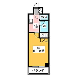 第2ピアノ 1Kの間取図画像