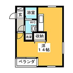 TREEHOUSE ワンルームの間取図画像