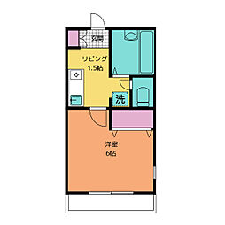 プリエール 1階1Kの間取り