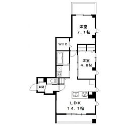 フェリシアおおたかの森 2LDKの間取図画像