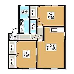 グランシャリオ 2LDKの間取図画像