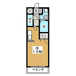 モアルヤタ藤 ワンルームの間取図画像