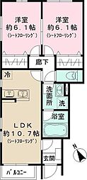 Sun Otto Hills 2LDKの間取図画像