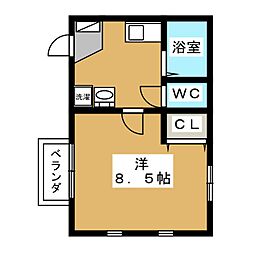 コルソ南柏 1Kの間取図画像