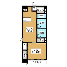 アートレジデンスインおおたかの森 1LDKの間取図画像