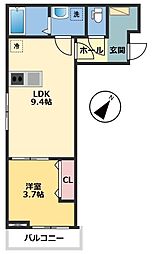 メゾンドゥアッシュ柏2 1LDKの間取図画像