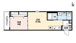 Qualia Kitakashiwa 1LDKの間取図画像