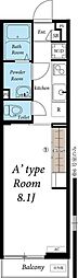 リブリ・北柏 1Kの間取図画像