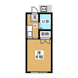 パナハイツルネッサンス 1Kの間取図画像