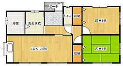 佐藤アパート 1階2LDKの間取り