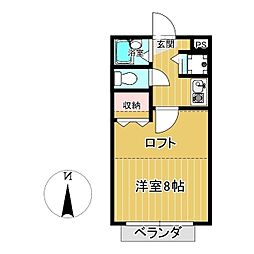 ブールバール北園 1Kの間取図画像