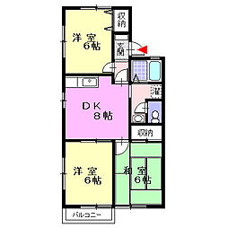 シャトレーシブヤB 3DKの間取図画像