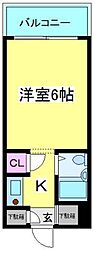 インク・エイト 1Kの間取図画像