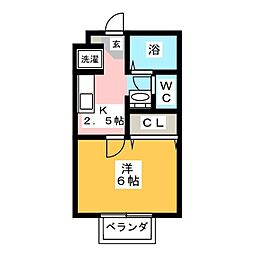 エムグランデI 1階1Kの間取り