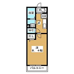 リブリ・コンフォート　ホウデン 1階1Kの間取り