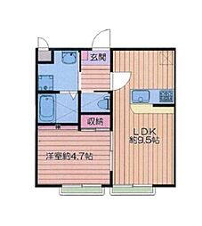 Capitol 1階1LDKの間取り