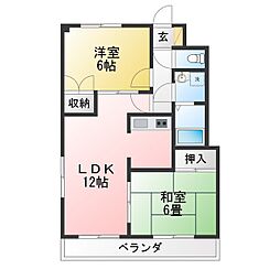 プラチナKODAヒルズ 2LDKの間取図画像