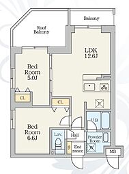 江戸川区篠崎町2丁目マンション 2LDKの間取図画像