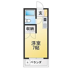 メゾン市川B ワンルームの間取図画像