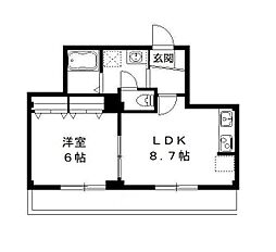 本八幡フロントコート 1LDKの間取図画像