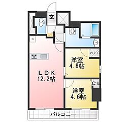江戸川区篠崎町2丁目マンション 2LDKの間取図画像