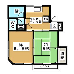 メゾンサニー 2DKの間取図画像