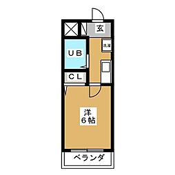 ガーデンヒルズ中山 1Kの間取図画像