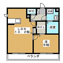 E1レジデンスA 1LDKの間取図画像