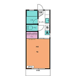 ジュネス行徳 1階1Kの間取り