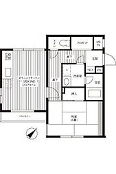 プライムシティ行徳 4階1DKの間取り